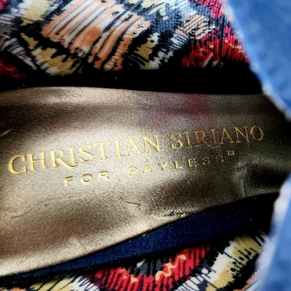 Christian Siriano Blue Suede High Heel Mule Open Toe Slip On Women's 5.5 EUC - Picture 12 of 12